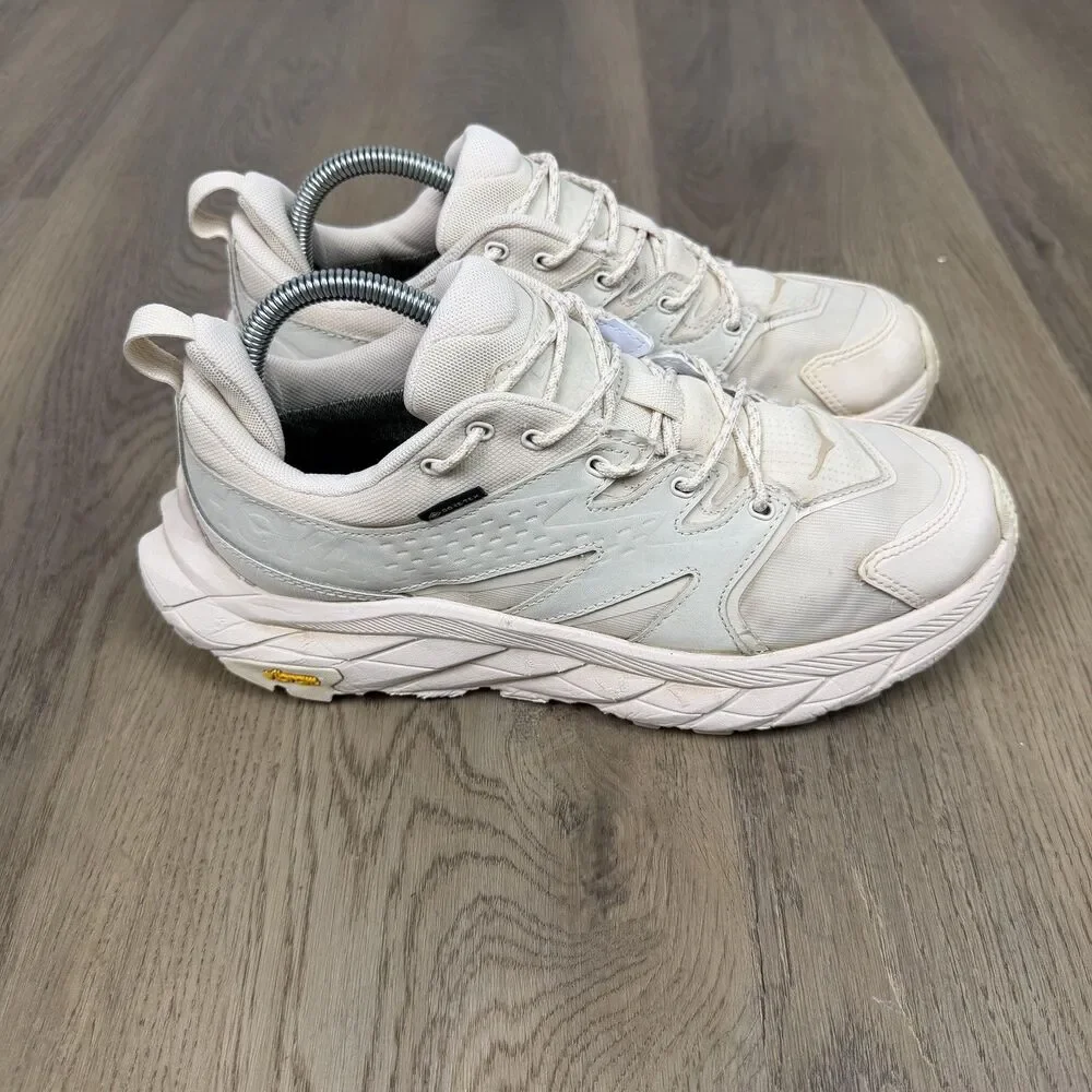 Hoka One One Anacapa Low GTX Shoes Womens Size 8.5 White Hiking 1130531 ESSN